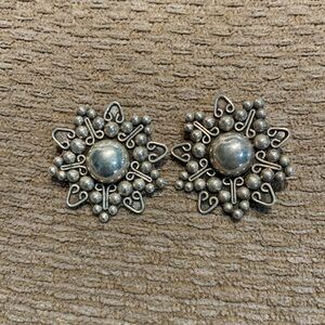 Vintage sterling silver flip on earrings